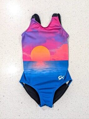SEASIDE OCEAN GK Elite Gymnastics Dance Leotard Child Medium Hawaii SUNSET BEACH